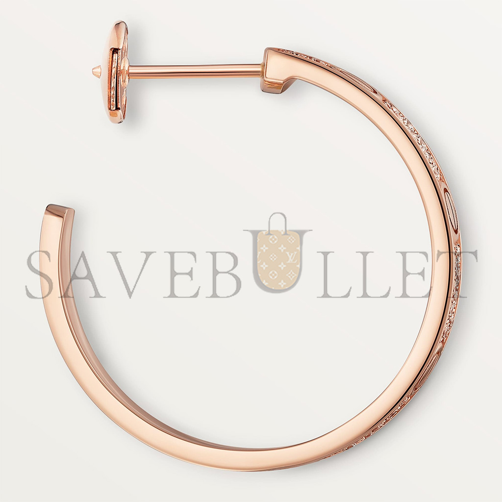 CARTIER LOVE HOOP EARRINGS, MEDIUM MODEL, PAVED N8515192